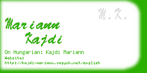 mariann kajdi business card